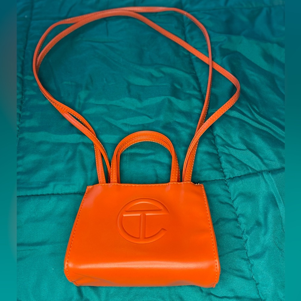 Orange Telfar crossbody bag